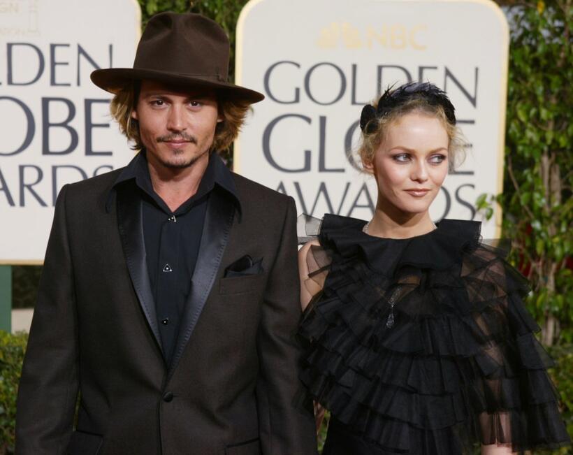 Johnny Depp and Vanessa Paradis at the 61st Annual Golden Globe Awards.