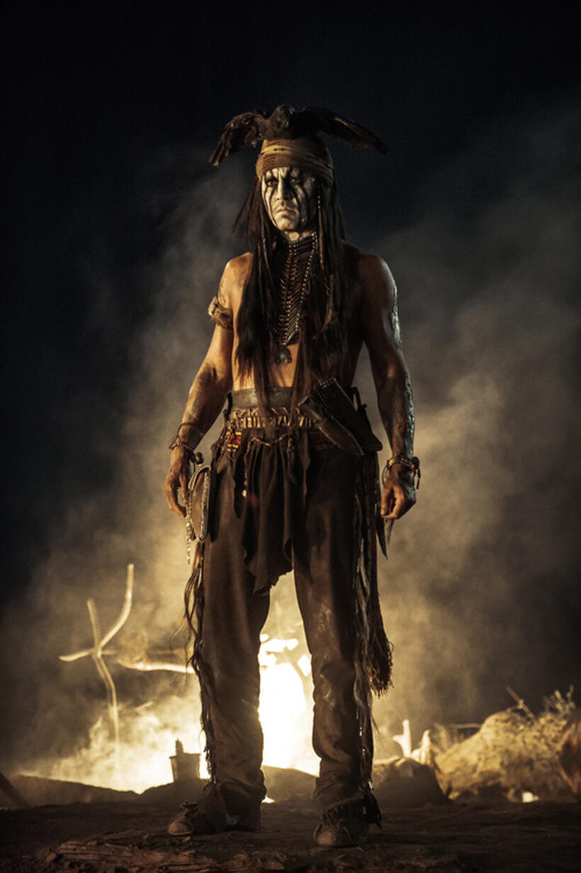 Johnny Depp as Tonto in "The Lone Ranger."
