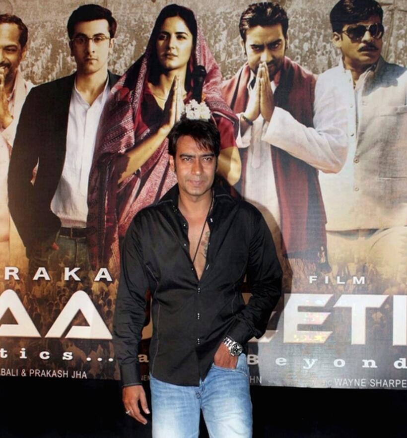 Ajay Devgan at the press meet of "Rajneeti."