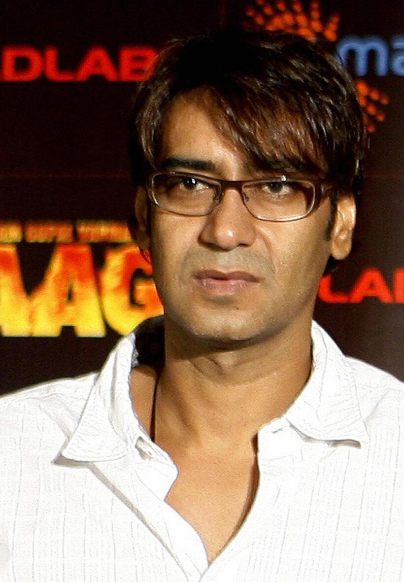 Ajay Devgan at the promotional event of "Ram Gopal Varma ki Aag" (Ram Gopal Varma's Fire).