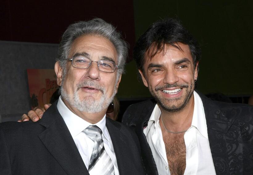 Placido Domingo and Eugenio Derbez at the world premiere of "Beverly Hill Chihuahua."