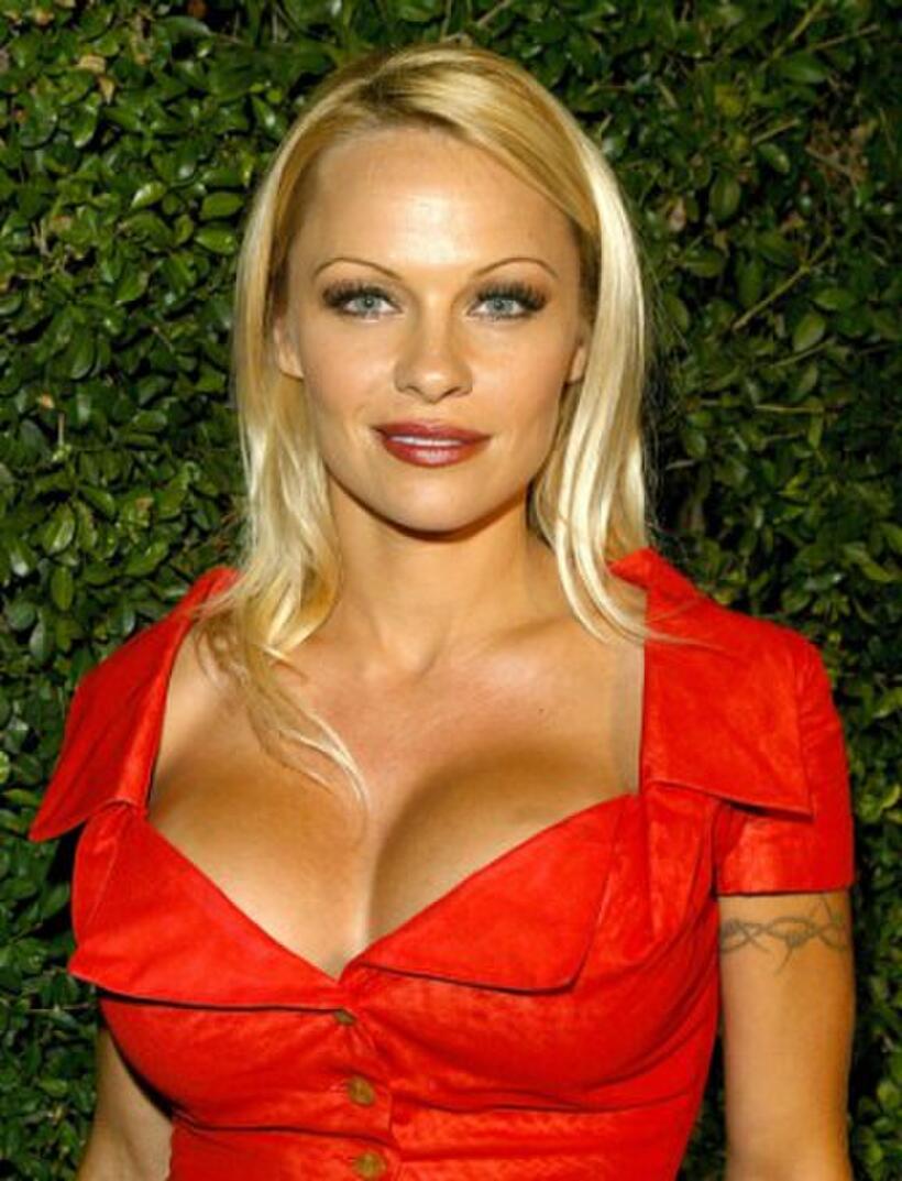 Pamela Anderson at the opening of the Stella McCartney Store.