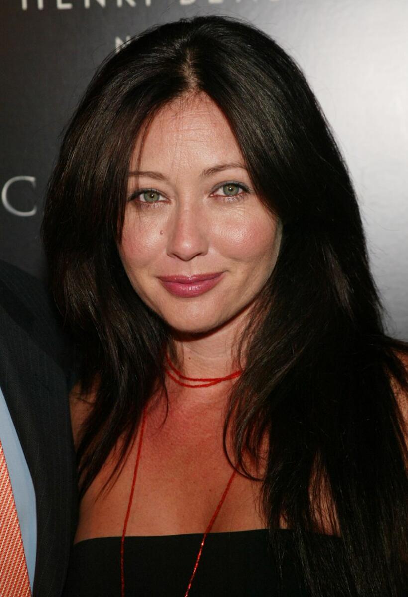 Shannen Doherty at the Catwoman - inspired party.
