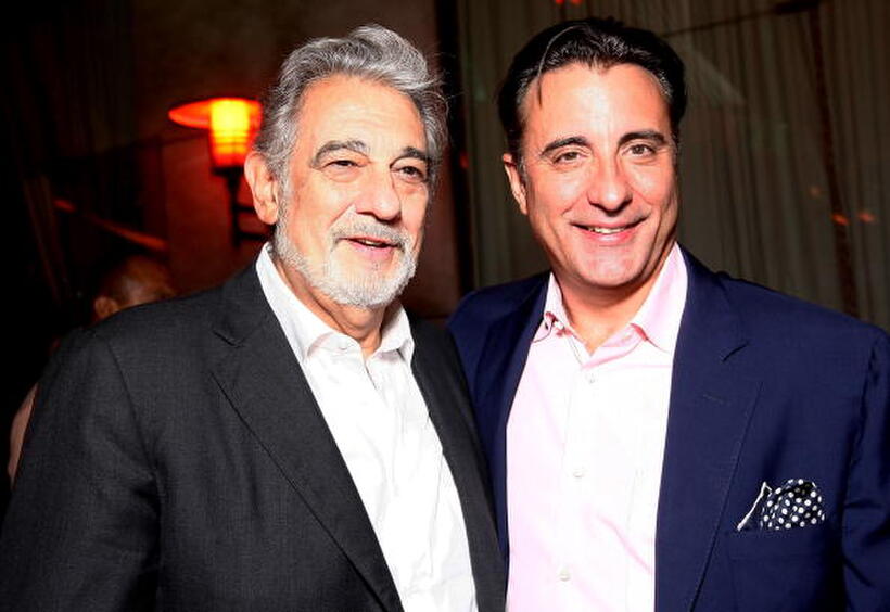 Placido Domingo and Andy Garcia at the world premiere of "Beverly Hill Chihuahua."