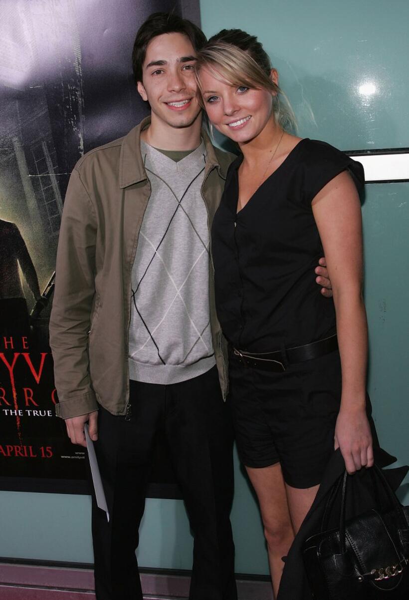 Justin Long and Kaitlin Doubleday at the premiere of "The Amityville Horror."