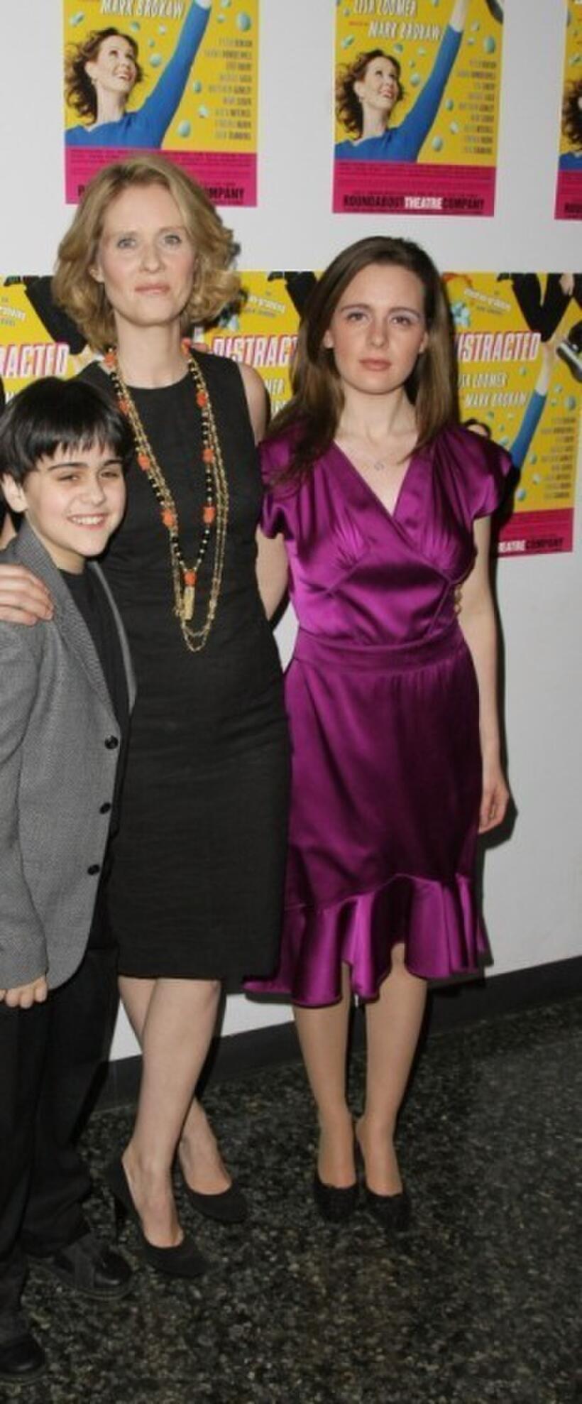 Matthew Gumley, Cynthia Nixon and Shana Dowdeswell at the opening night of "Distracted."