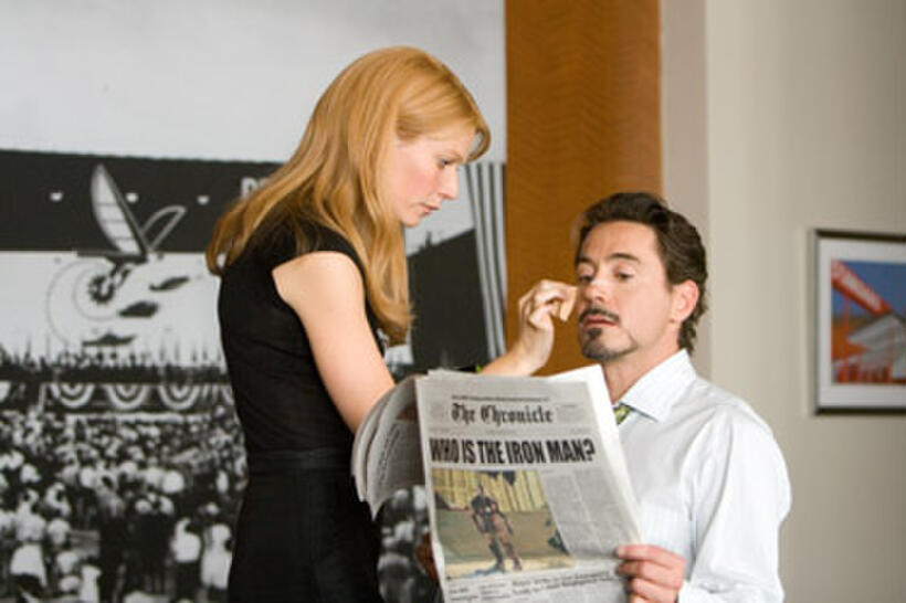 Gwyneth Paltrow and Robert Downey Jr. in "Iron Man."