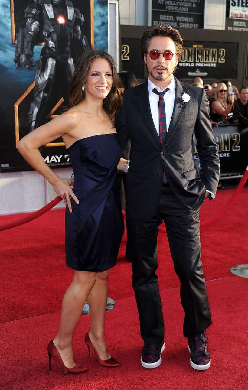 Susan Downey and Robert Downey, Jr. at the California premiere of "Iron Man 2."