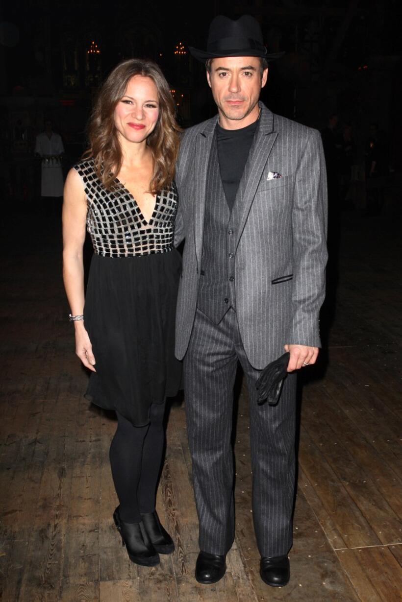 Susan Levin and Robert Downey, Jr. at the after party of the London premiere of "Sherlock Holmes."