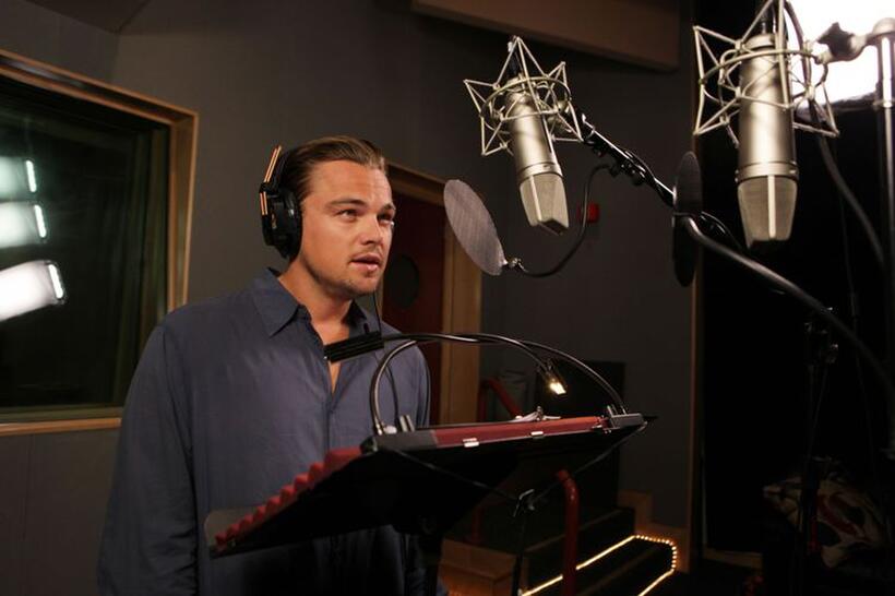 Leonardo DiCaprio on the set of "Hubble 3D."
