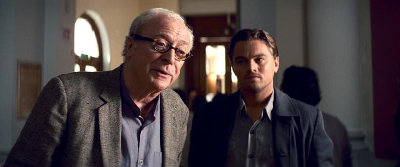 Michael Caine as Miles and Leonardo Dicaprio as Cobb in "Inception."
