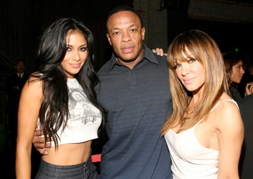 Nicole Scherzinger, Dr. Dre and Robin Antin at the Mercedes-Benz Fashion Week.