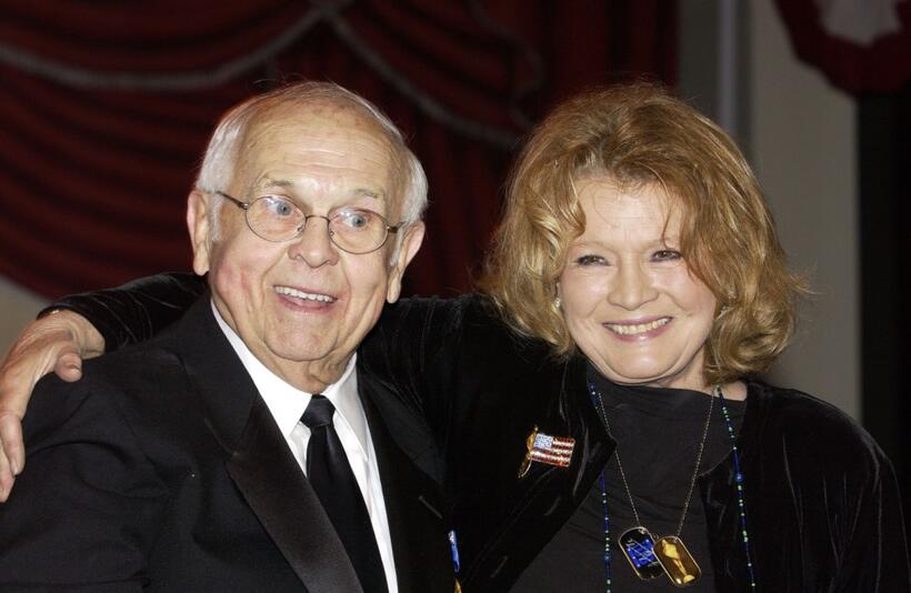 Angie Dickinson and Mayor Johnny Grant at the Lifetime Achievement Gala and 80th Birthday Celebration of Johnny Grant.