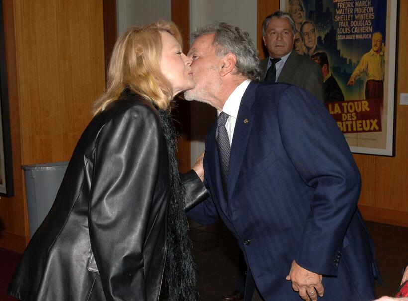Angie Dickinson and President Sid Ganis at the Academy's salute to John Wayne with a screening of "The High and the Mighty".