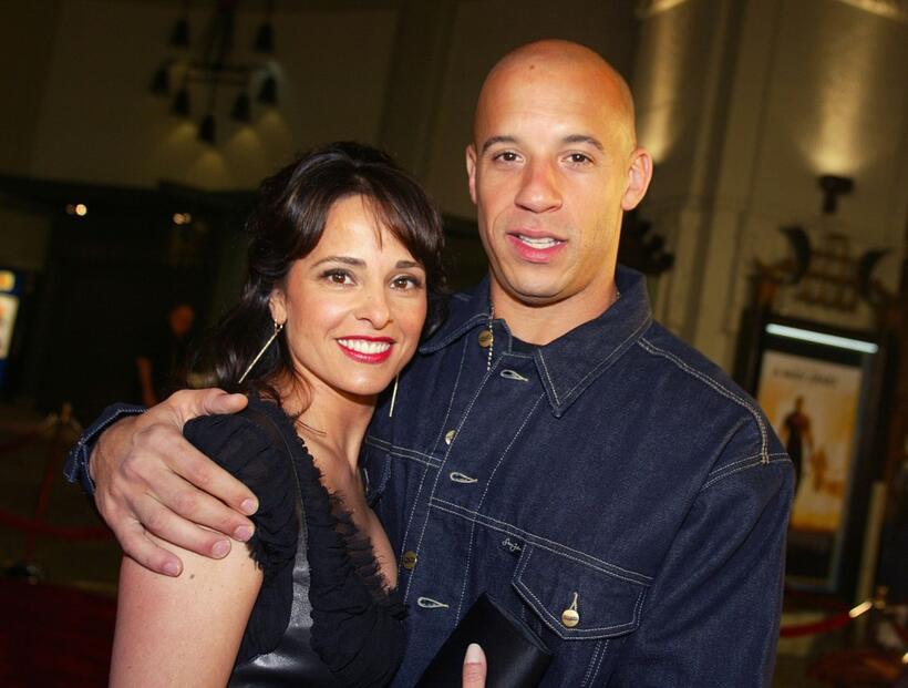 Jacqueline Obradors and Vin Diesel at the premiere of "A Man Apart."