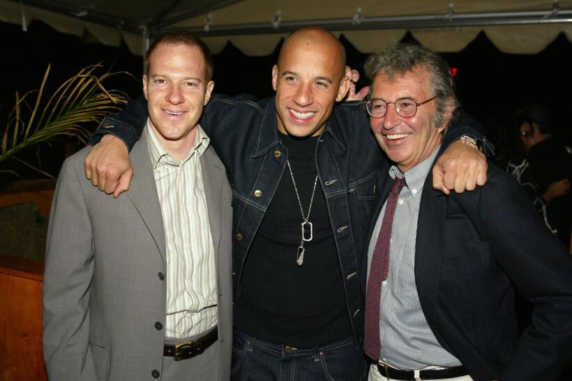 Toby Emmerich, Vin Diesel and Bob Shaye at the after party of the premiere of "A Man Apart."