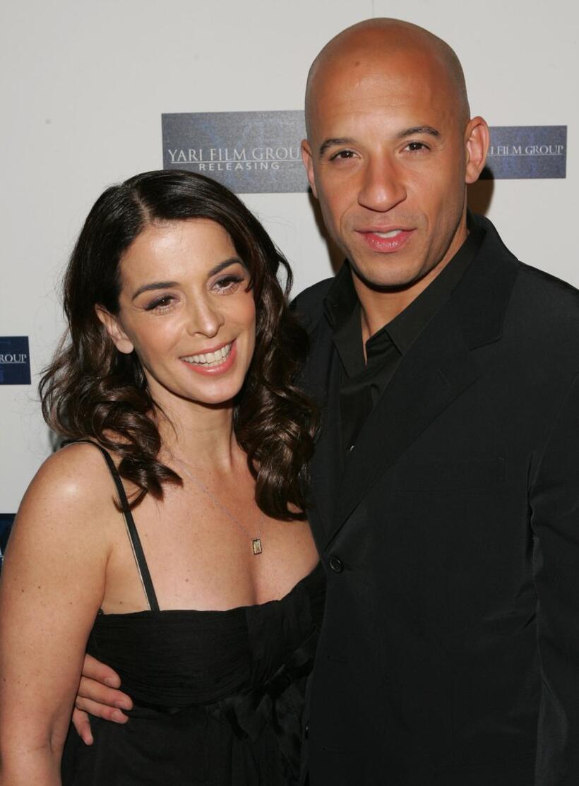 Vin Diesel and Annabella Sciorra at the premiere of "Find Me Guilty".