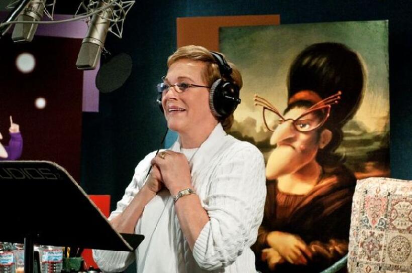 Julie Andrews on the set of "Despicable Me."