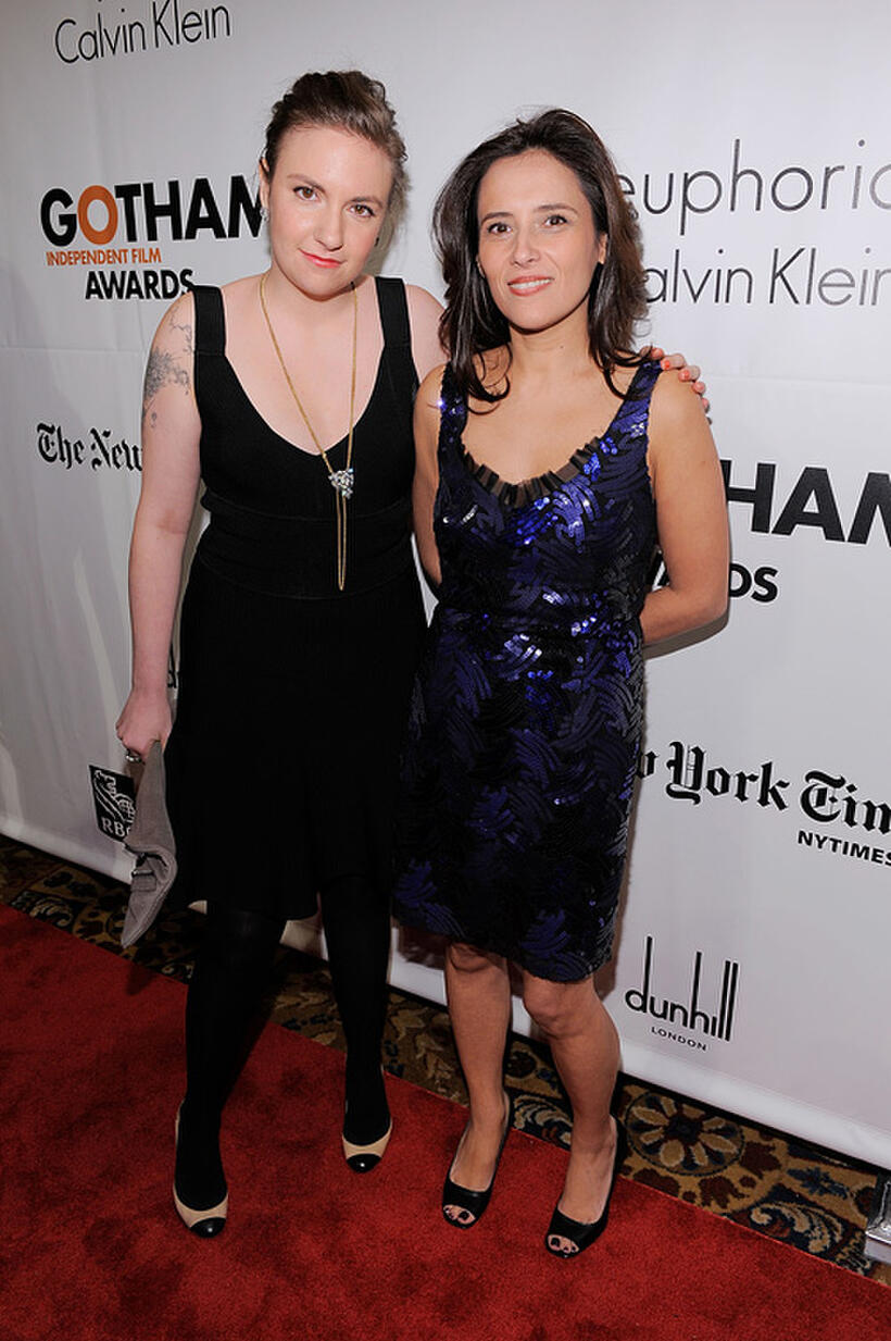 Lena Dunham and executive director of IFP Joana Vicente at the IFP's 20th Annual Gotham Independent Film Awards in New York.