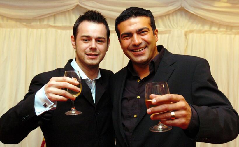 Danny Dyer and Tamor Masson at the filming of "Hell's Kitchen."