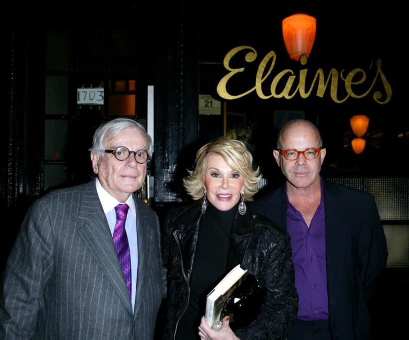 Dominick Dunne, Joan Rivers and Billy Norwich at the launch of Linda Bruckheimer's latest novel.