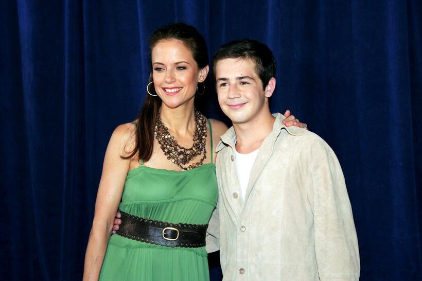 Michael Angarano and Kelly Preston at the premiere of "Sky High."