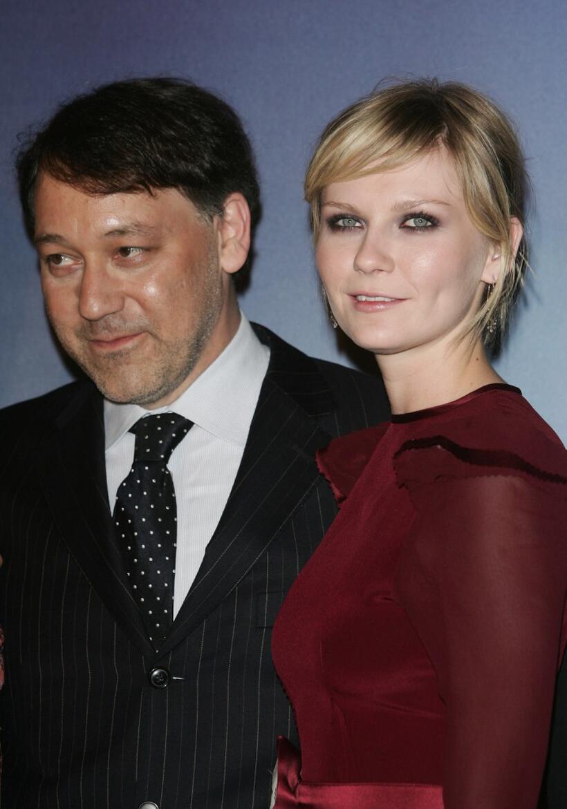 Kirsten Dunst and Sam Raimi at the ''Spider-Man 3'' premiere in Paris.