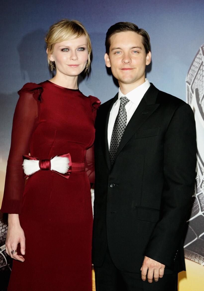 Kirsten Dunst and Tobey Maguire at the ''Spider-Man 3'' premiere in Paris.