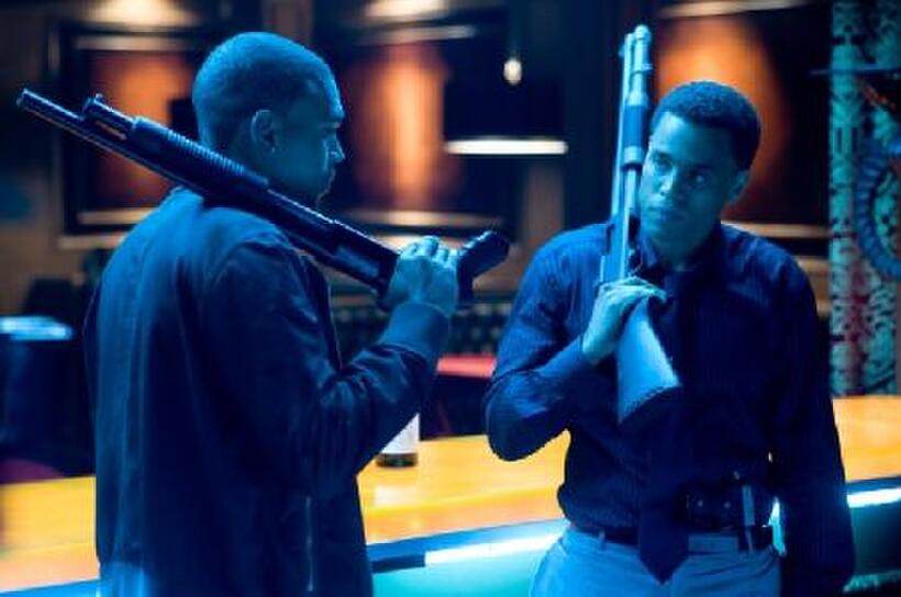 Chris Brown and Michael Ealy in "Takers."