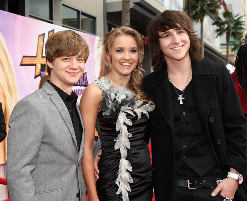 Jason Earles, Emily Osment and Mitchell Musso at the premiere of "Hannah Montana: The Movie."