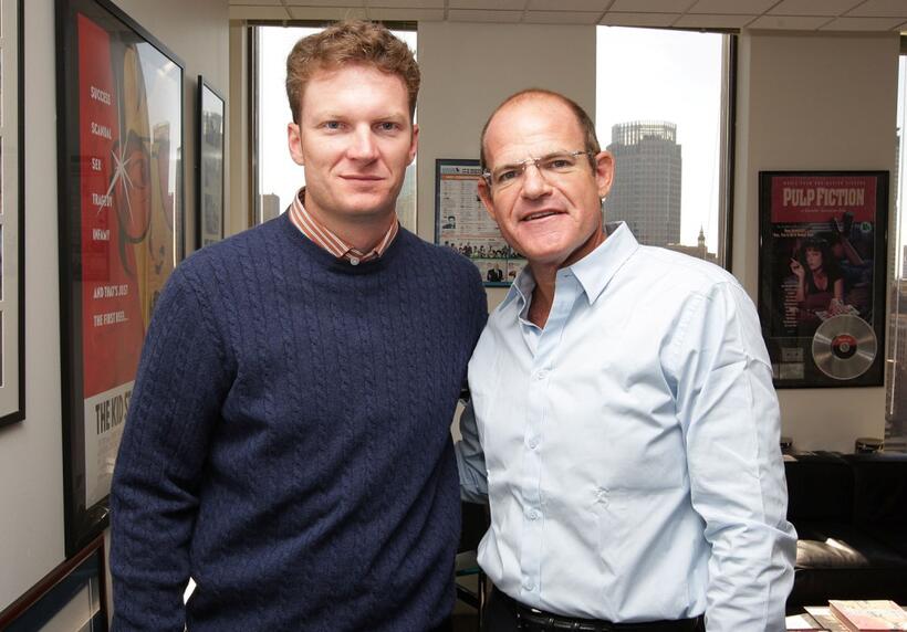 Dale Earnhardt Jr. and Scott Greenstein at the NASCAR Chase Media Tour.