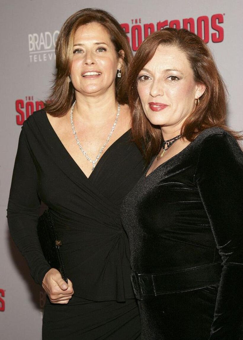 Lorraine Bracco and Sharon Angela at the season premiere of "The Sopranos."