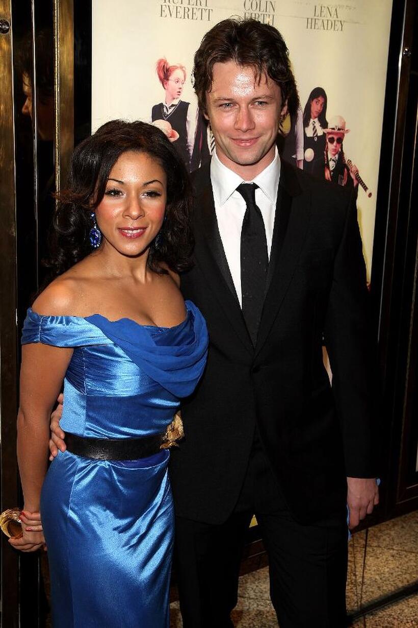 Kathryn Drysdale and Guest at the world premiere of "St Trinian's."