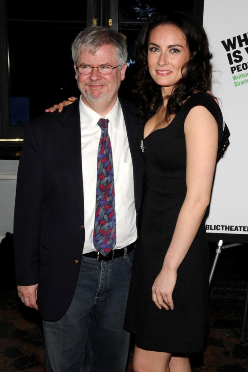 Christopher Durang and Laura Benanti at the Off-Broadway opening night of "Why Torture in Wrong and the People Who Love Them."