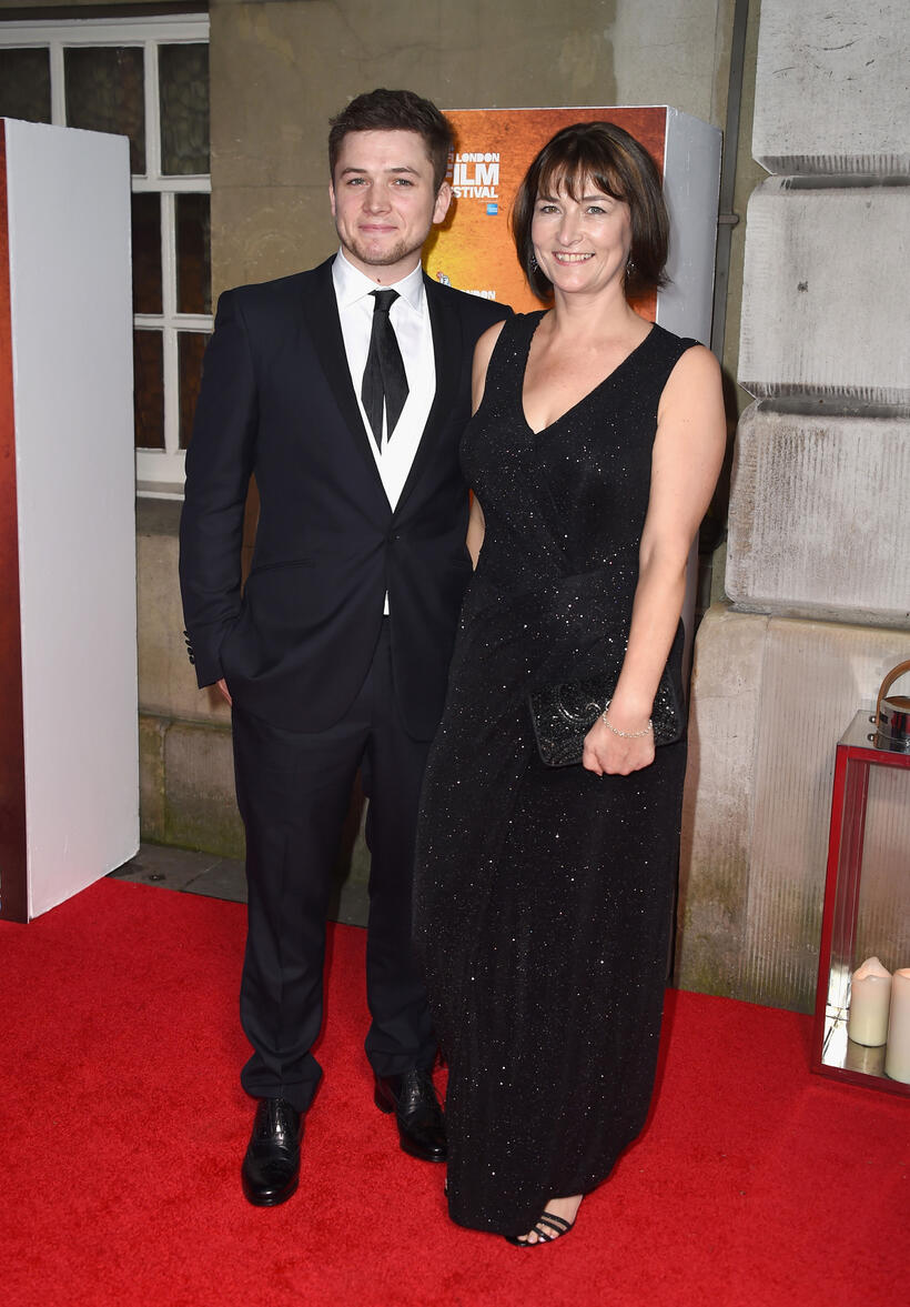 Taron Egerton and guest at the 58th BFI London Film Festival in London.