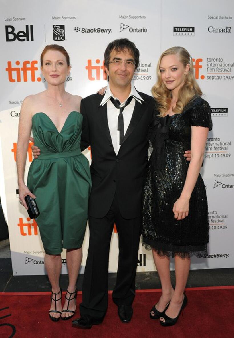 Julianne Moore, Atom Egoyan and Amanda Seyfried at the screening of "Chloe" during the 2009 Toronto International Film Festival.