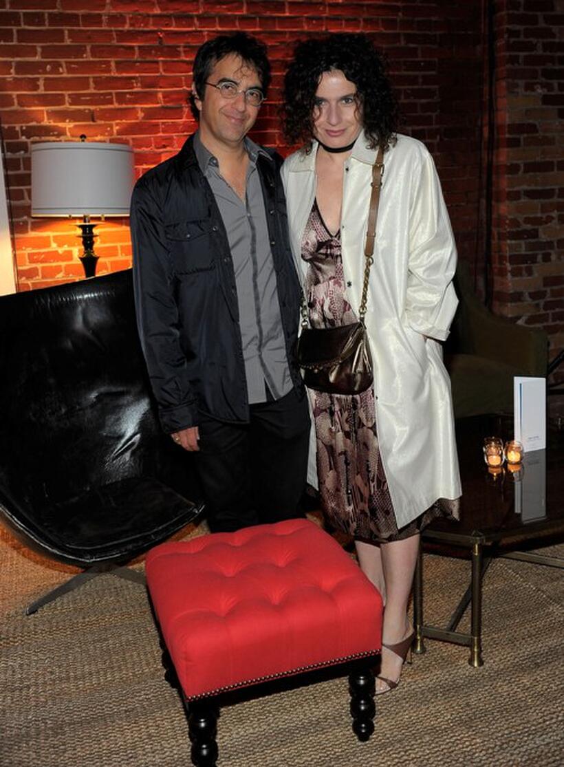 Atom Egoyan and Arsinee Khanjian at the Colin Firth's 50th birthday party.