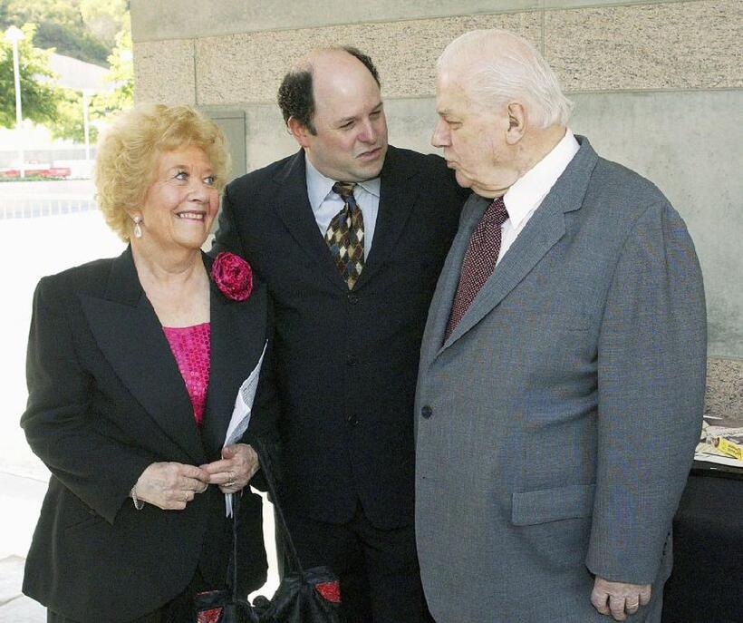 Charles Durning, Charlotte Rae and Jason Alexander at the 2004 Actors' Fund/Variety Tony Awards Party.