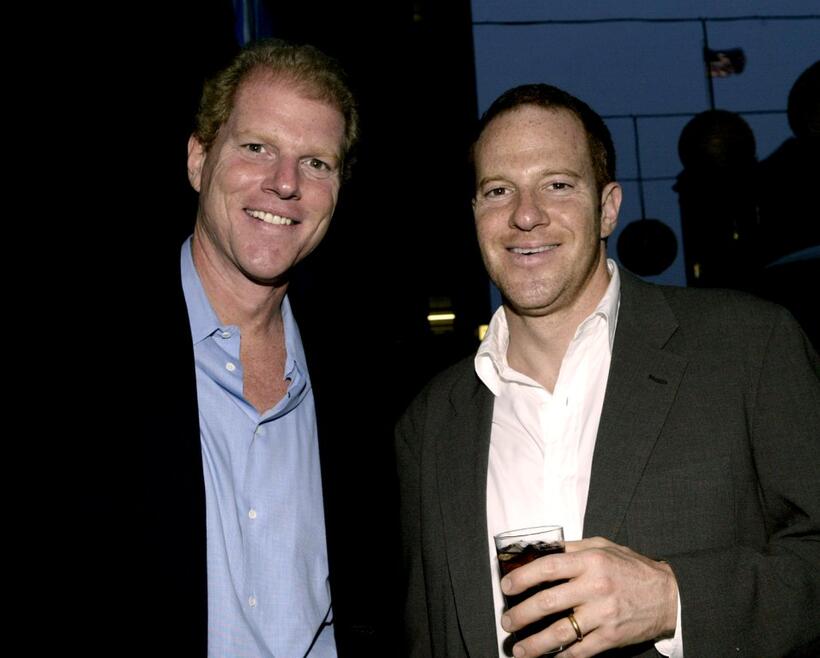 Noah Emmerich and his brother Toby Emmerich at the party for the 2004 Showmen of the Year award.