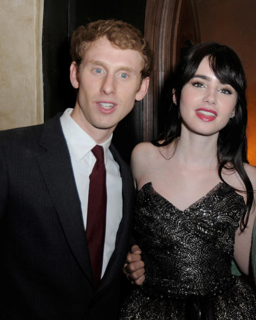 Robert Emms, Lily Collins and Michael Lerner at the after party of the California premiere of "Mirror Mirror."