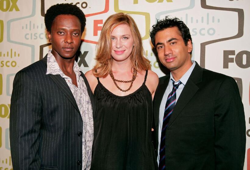 Edi Gathegi, Anne Dudek and Kal Penn at the FOX Fall Eco-Casino party.