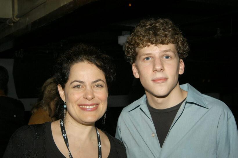 Wendy Sax and Jesse Eisenberg at the IFP Market Awards.