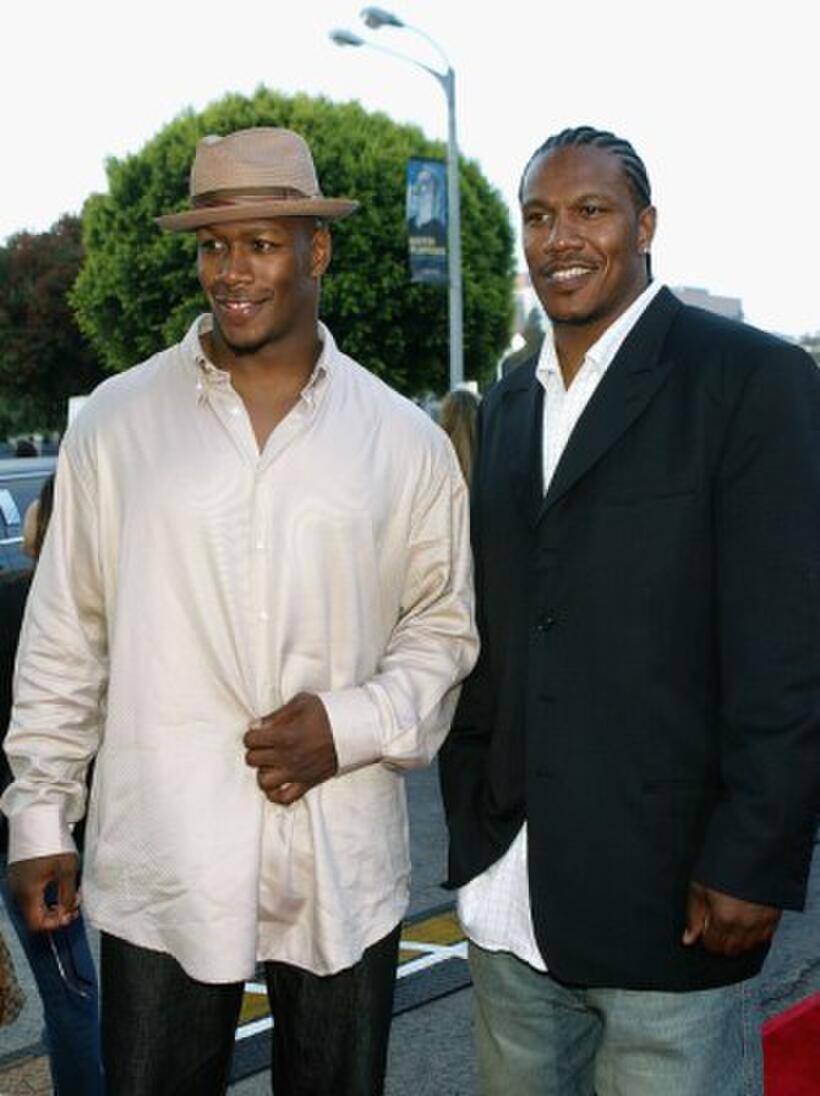 Jamal Duff and brother John Duff at the California premiere of "Dodgeball."