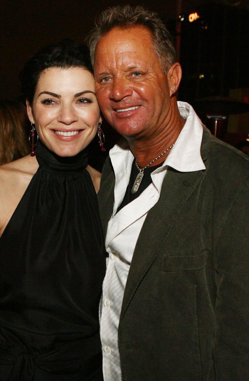 Julianna Margulies and David R. Ellis at the after-party premiere of "Snakes On A Plane."