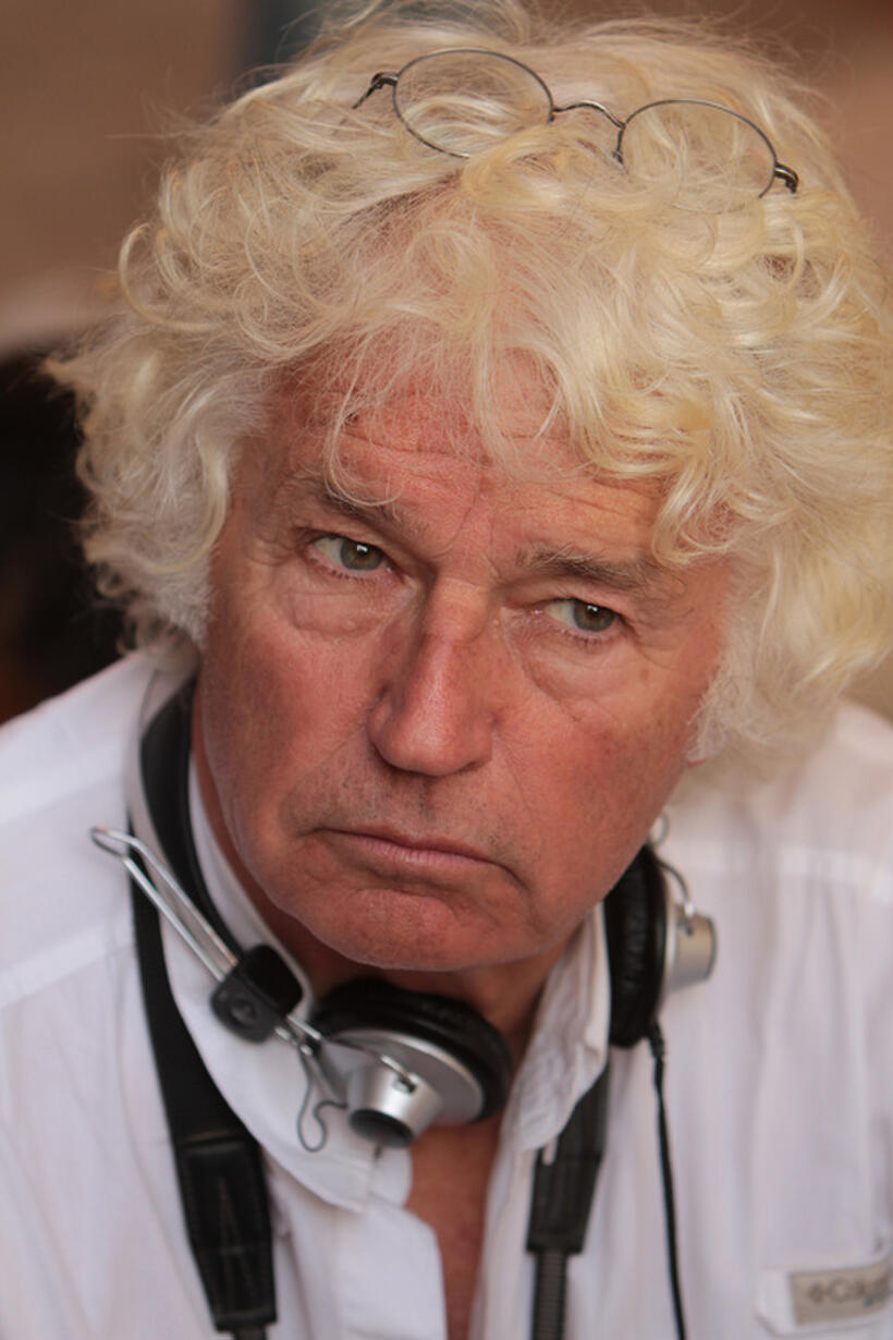 Director Jean-Jacques Annaud on the set of "Day of the Falcon."