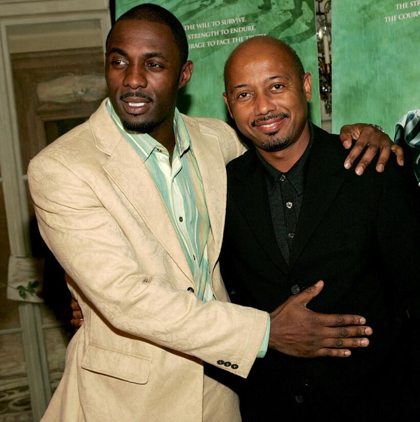 Idris Elba and director Raoul Peck at the discussion panel for the premiere of "Sometimes In April."