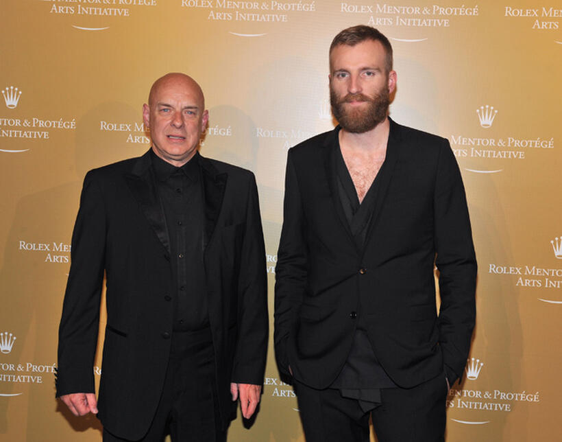 Brian Eno and Ben Frost at the 2011 Rolex Mentor and Protege Arts Initiative in New York.