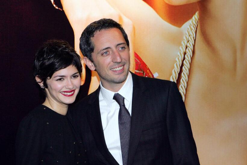 Audrey Tautou and Gad Elmaleh at the screening of "Hors de prix."