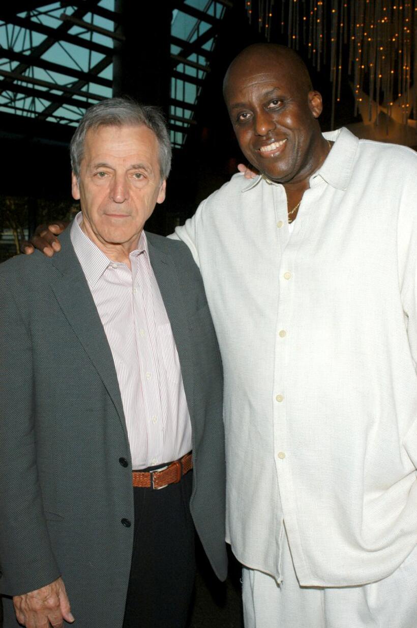 Bill Duke and Costa-Gravas at the after the screening of the festival closing film "The AX (Le Couperet)" at 'City of Lights, City of Angels', a week of French film premieres, at the the Directors Guild.