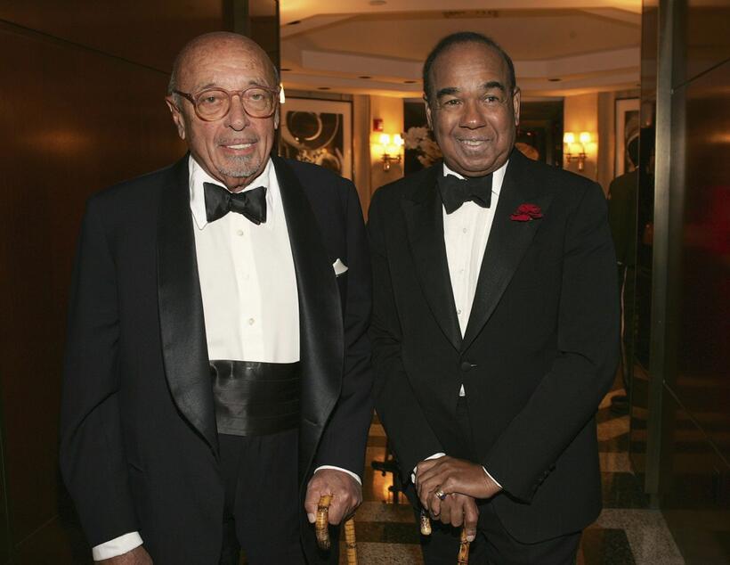 Ahmet Ertegun and Bobby Short at the surprise 80th birthday party for legendary musician Bobby Short.